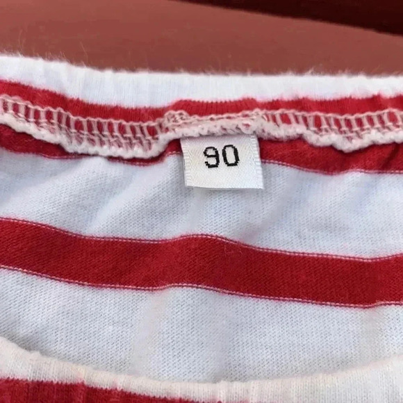 Five for 25 Source Unknown, white w red stripes, and leaves at the bottom dress - Picture 5 of 6